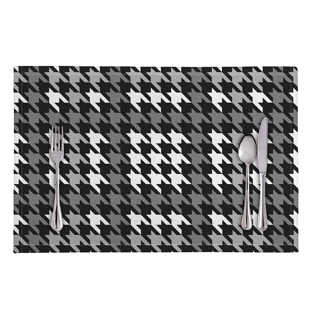 Grey Houndstooth Pattern Print Placemat