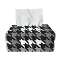 Grey Houndstooth Pattern Print Rectangle Tissue Box Cover
