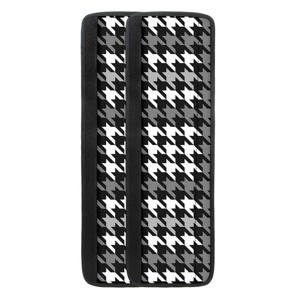 Grey Houndstooth Pattern Print Refrigerator Handle Covers