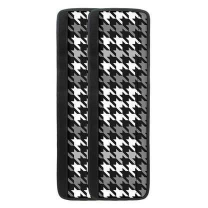 Grey Houndstooth Pattern Print Refrigerator Handle Covers