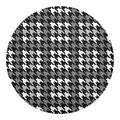 Grey Houndstooth Pattern Print Round Blanket