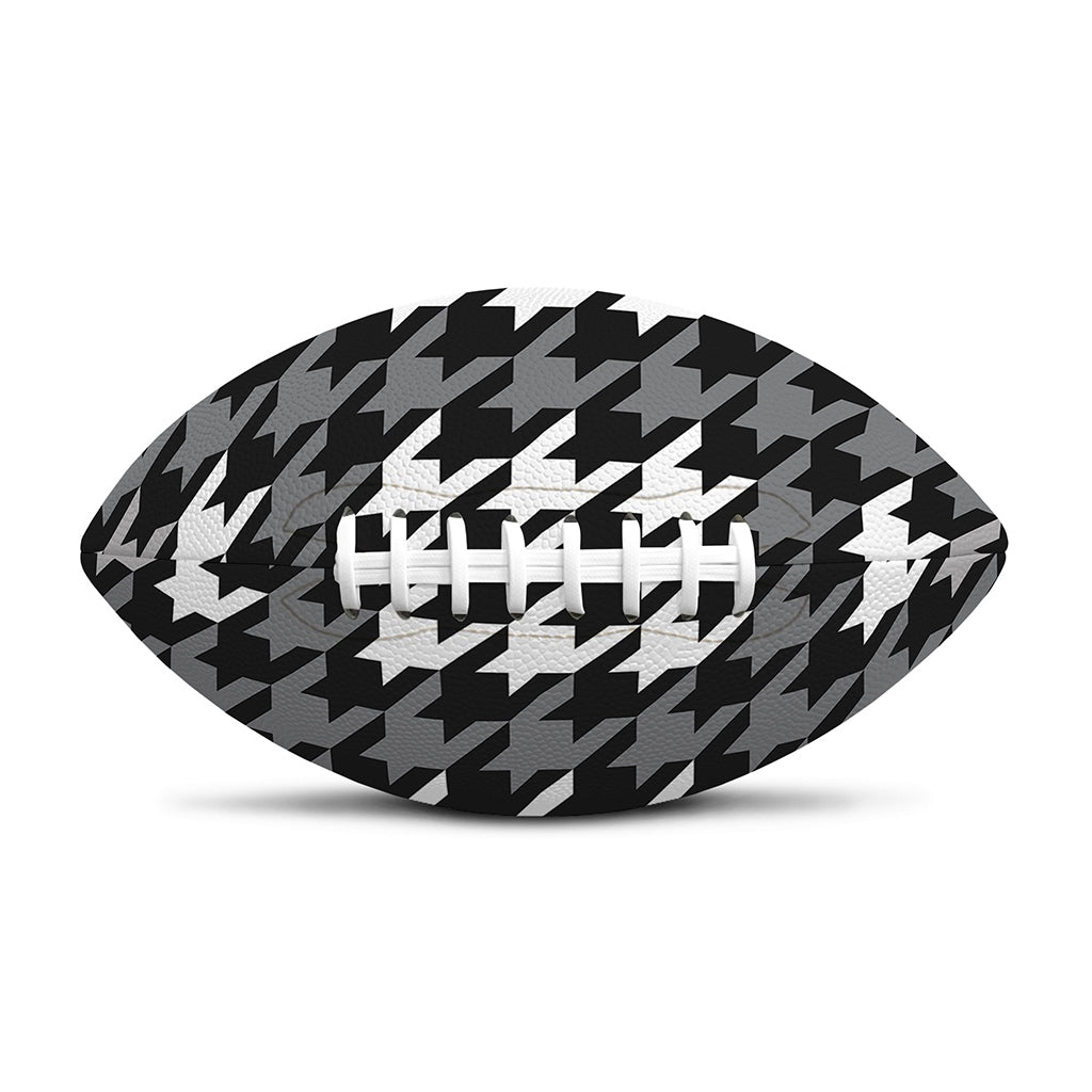 Grey Houndstooth Pattern Print Rugby Ball