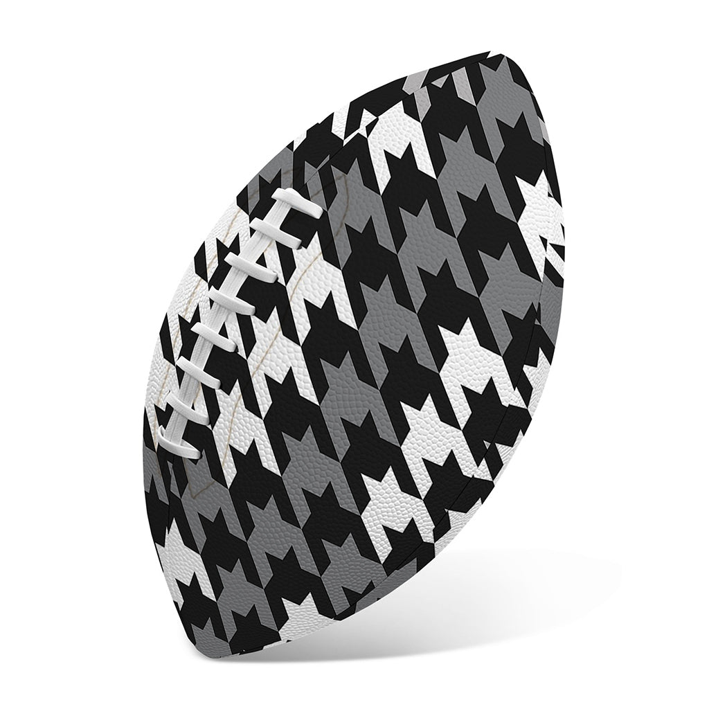 Grey Houndstooth Pattern Print Rugby Ball