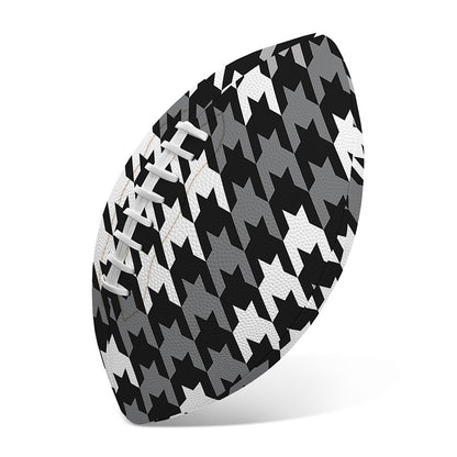 Grey Houndstooth Pattern Print Rugby Ball