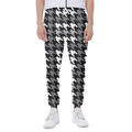 Grey Houndstooth Pattern Print Joggers