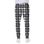 Grey Houndstooth Pattern Print Scuba Joggers