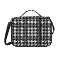 Grey Houndstooth Pattern Print Shoulder Strap Bible Bag