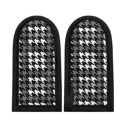 Grey Houndstooth Pattern Print Skillet Handle Cover