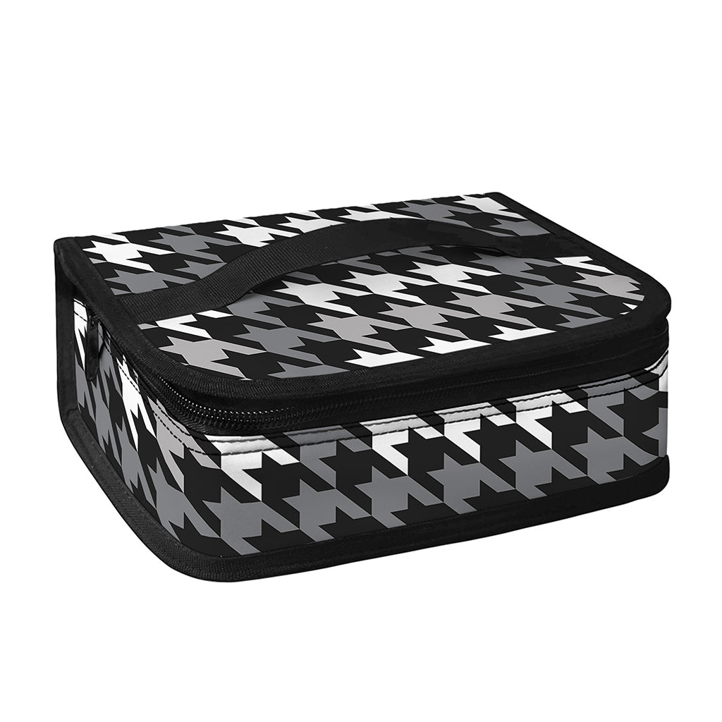 Grey Houndstooth Pattern Print Small Lunch Bag