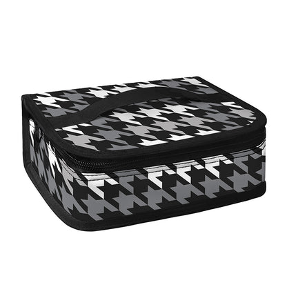 Grey Houndstooth Pattern Print Small Lunch Bag
