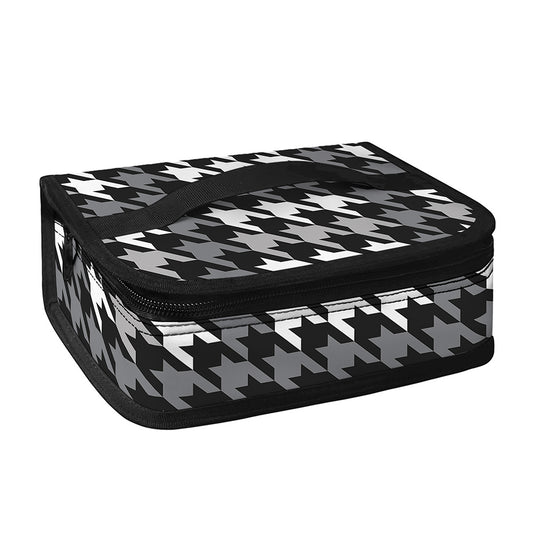 Grey Houndstooth Pattern Print Small Lunch Bag