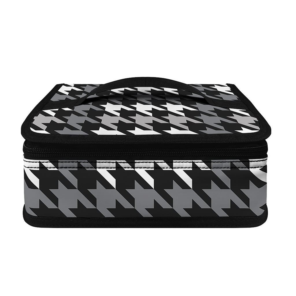 Grey Houndstooth Pattern Print Small Lunch Bag