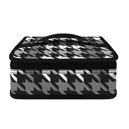 Grey Houndstooth Pattern Print Small Lunch Bag