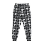 Grey Houndstooth Pattern Print Sweatpants