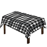 Grey Houndstooth Pattern Print Tablecloth