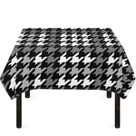 Grey Houndstooth Pattern Print Tablecloth