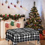 Grey Houndstooth Pattern Print Tablecloth