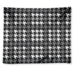 Grey Houndstooth Pattern Print Tapestry