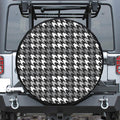 Grey Houndstooth Pattern Print Tire Cover