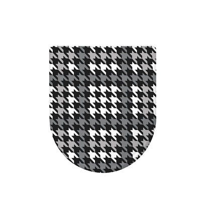 Grey Houndstooth Pattern Print Toilet Lid Cover
