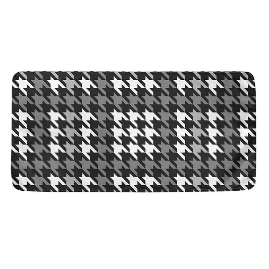 Grey Houndstooth Pattern Print Towel