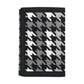 Grey Houndstooth Pattern Print Trifold Wallet