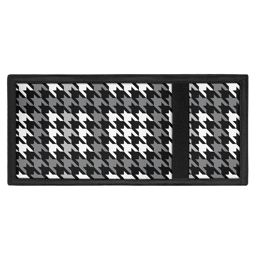 Grey Houndstooth Pattern Print Trifold Wallet