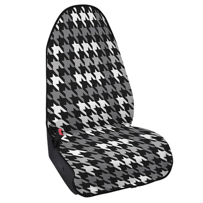 Grey Houndstooth Pattern Print Waterproof Car Seat Cover