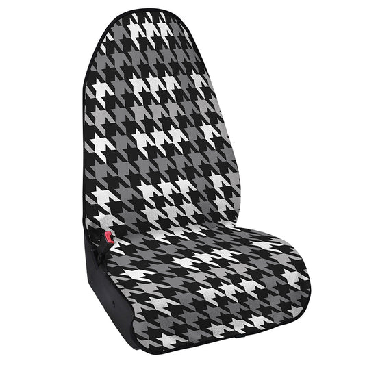 Grey Houndstooth Pattern Print Waterproof Car Seat Cover