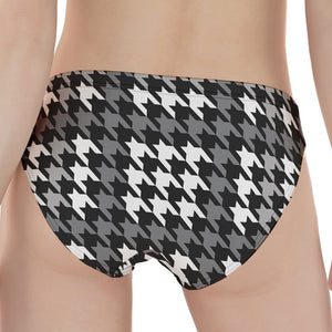 Grey Houndstooth Pattern Print Women's Panties