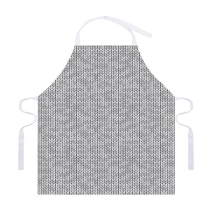 Grey Knitted Pattern Print Adjustable Apron
