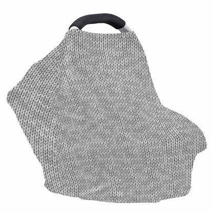 Grey Knitted Pattern Print Baby Seat Cover