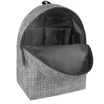 Grey Knitted Pattern Print Backpack
