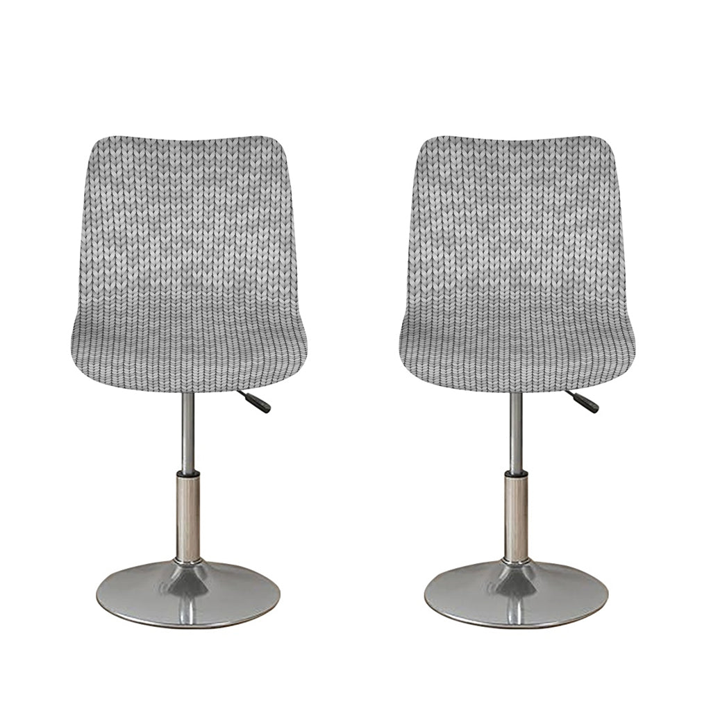 Grey Knitted Pattern Print Bar Stool Covers