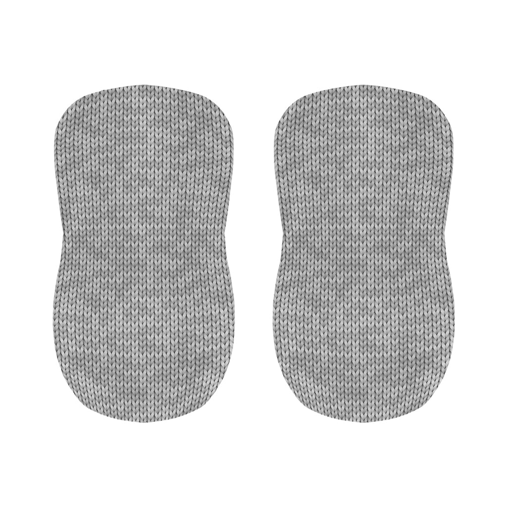 Grey Knitted Pattern Print Bar Stool Covers