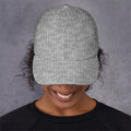 Grey Knitted Pattern Print Baseball Cap