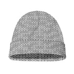 Grey Knitted Pattern Print Beanie