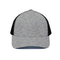 Grey Knitted Pattern Print Black Mesh Trucker Hat