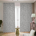 Grey Knitted Pattern Print Dimout Pencil Pleat Curtains