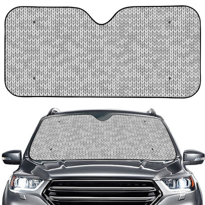 Grey Knitted Pattern Print Car Windshield Sun Shade