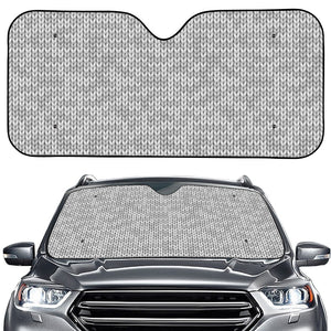 Grey Knitted Pattern Print Car Windshield Sun Shade