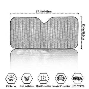 Grey Knitted Pattern Print Car Windshield Sun Shade