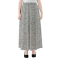 Grey Knitted Pattern Print Chiffon Maxi Skirt