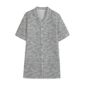 Grey Knitted Pattern Print Cotton Hawaiian Shirt