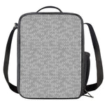 Grey Knitted Pattern Print Crossbody Lunch Bag