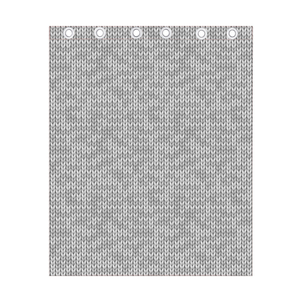 Grey Knitted Pattern Print Curtain