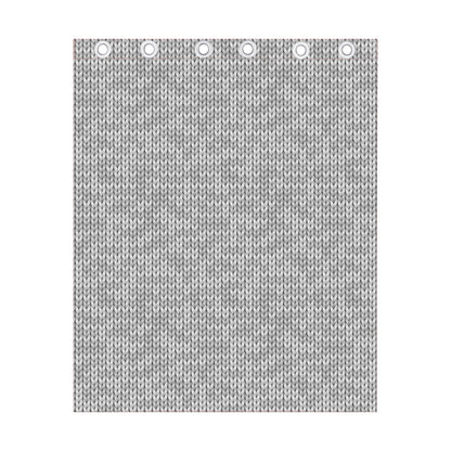 Grey Knitted Pattern Print Curtain