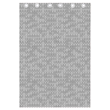Grey Knitted Pattern Print Curtain