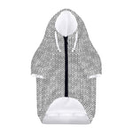 Grey Knitted Pattern Print Dog Zip Up Hoodie