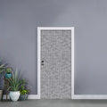 Grey Knitted Pattern Print Door Sticker